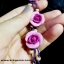 PURPLE 3ROSE HANDMADE CLAY BRACELET