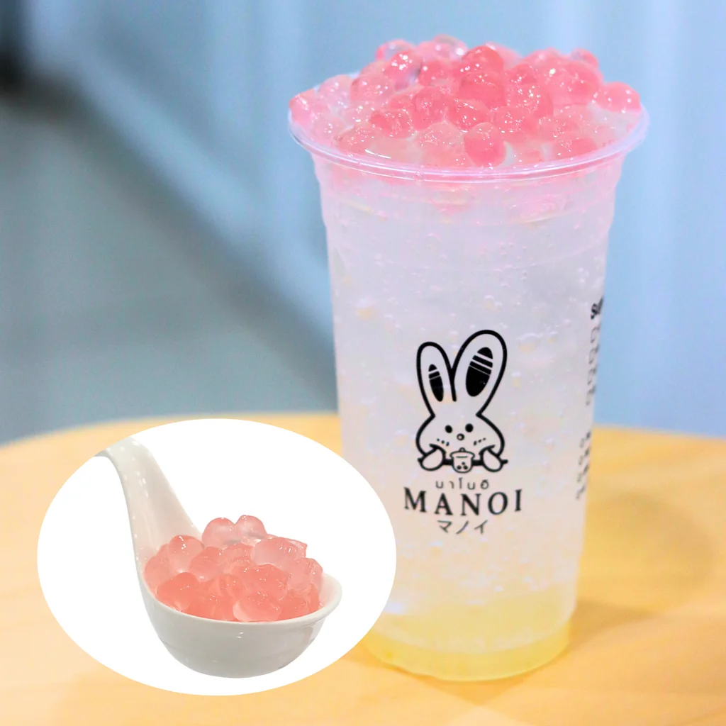 NEW !! บุกคริสตัลพีช แบรนด์มาโนอิ (Konjac Pearl Peach Brand Manoi) น้ำหนัก 500 g.