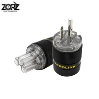ZORZ ZR 71 ปลั๊กไฟ AC ตัวผู้-เมีย 3 ขา Brass Rhodium Plated Power Plug Audio Grade Hippo Audio