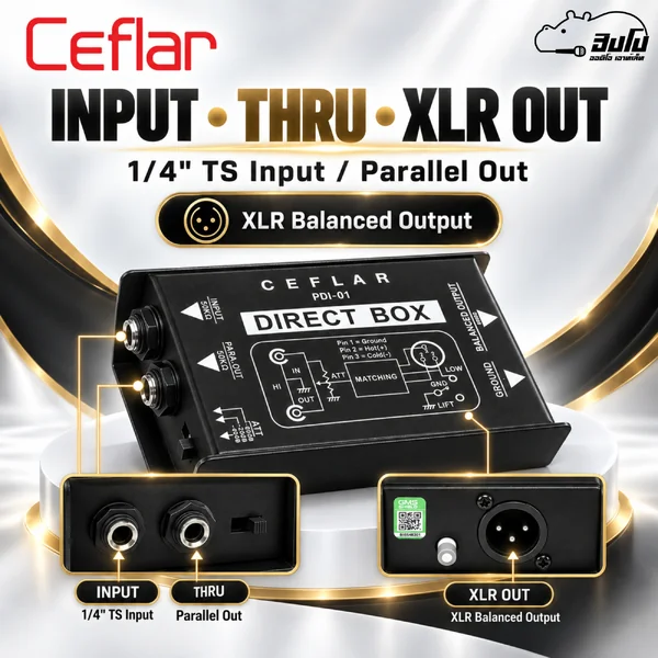 CEFLAR PDI 01 Passive DI Direct Box 1 Channel Ground Lift Attenuator 0/-20/-40dB Hippo Audio image 2 CEFLAR PDI 01 Passive DI Direct Box 1 Channel Ground Lift Attenuator 0/-20/-40dB Hippo Audio image 2