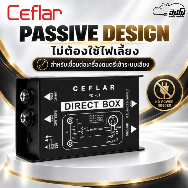 CEFLAR PDI 01 Passive DI Direct Box 1 Channel Ground Lift Attenuator 0/-20/-40dB Hippo Audio image 3 CEFLAR PDI 01 Passive DI Direct Box 1 Channel Ground Lift Attenuator 0/-20/-40dB Hippo Audio image 3