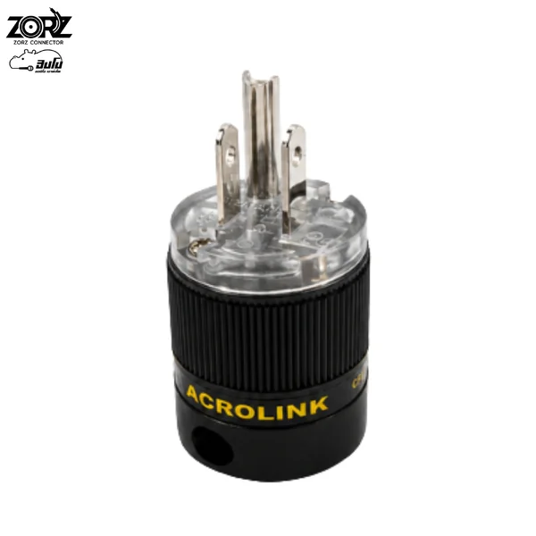 ZORZ ZR 71 ปลั๊กไฟ AC ตัวผู้-เมีย 3 ขา Brass Rhodium Plated Power Plug Audio Grade Hippo Audio image 6