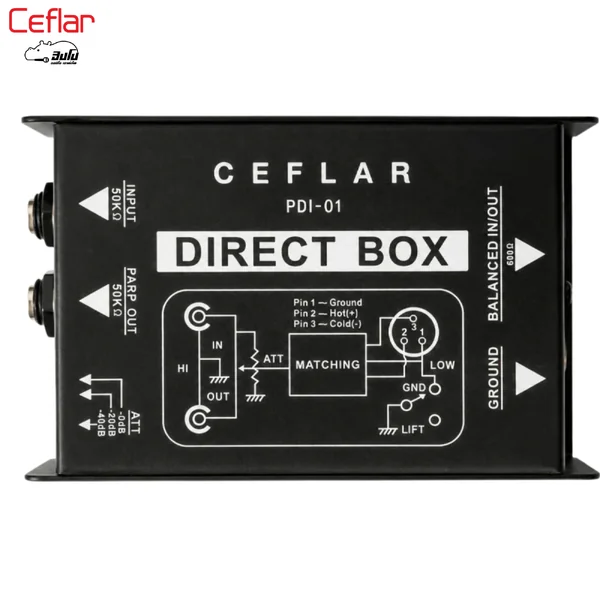 CEFLAR PDI 01 Passive DI Direct Box 1 Channel Ground Lift Attenuator 0/-20/-40dB Hippo Audio image 8 CEFLAR PDI 01 Passive DI Direct Box 1 Channel Ground Lift Attenuator 0/-20/-40dB Hippo Audio image 8