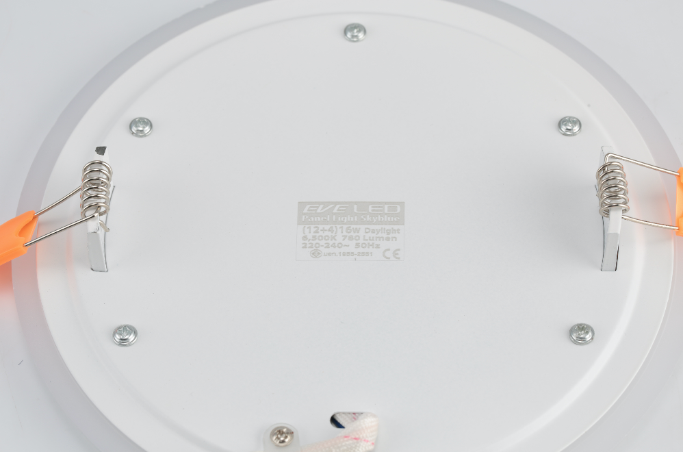 EVE โคมไฟ ดาวน์ไลท์ LED Panel Light Skyblue หน้ากลม 9W Skyblue 6+3 5นิ้ว 9W 3สเต๊ป ขาวหรือส้ม